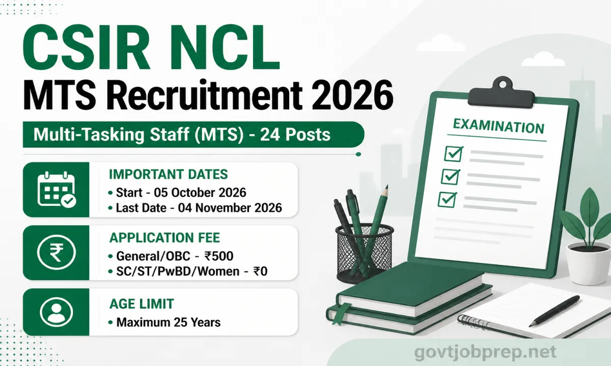 CSIR NCL MTS Recruitment 2026