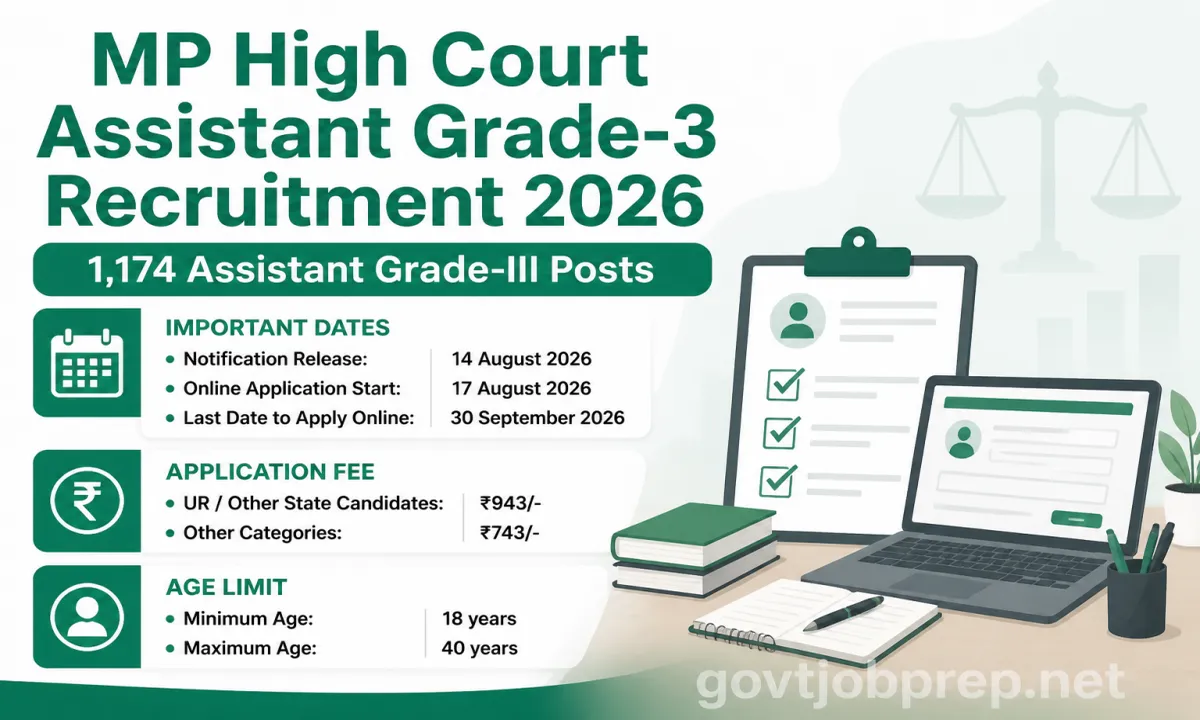 MP High Court Assistant Grade-3 Recruitment 2026
