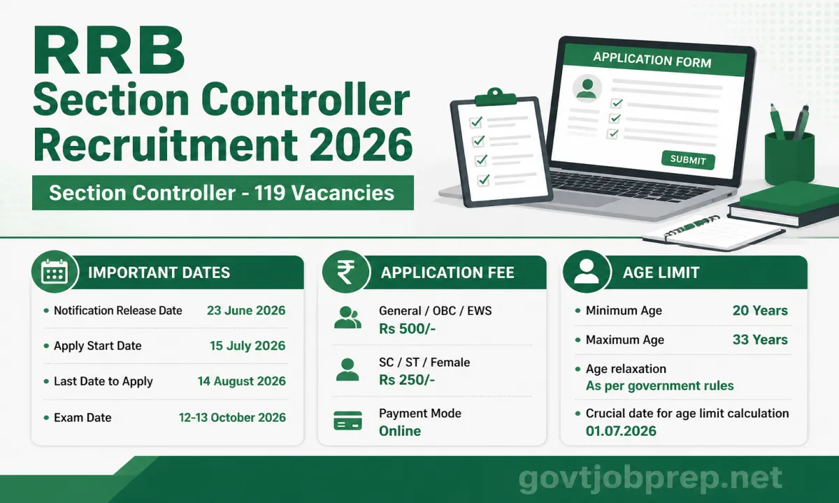RRB Section Controller Recruitment 2026